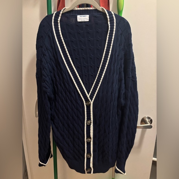 Oversized Slouchy Cable-Knit Cardigan Sweater - Picture 2 of 5